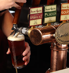 Caft beer on tap at The James Hotel